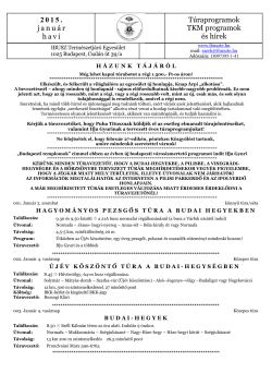 Aktuális havi túraprogram - IBUSZ Természetjáró Egyesület