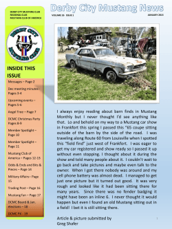 INSIDE THIS ISSUE - Derby City Mustang Club