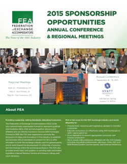 2015 FEA Sponsorship Kit - Federation of Exchange Accommodators