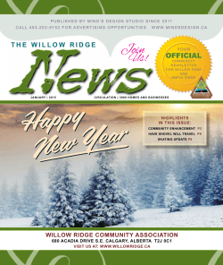 WRCA_January15 - Willow Ridge Community Association