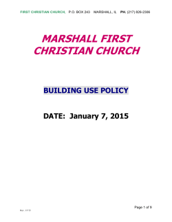 Building Use Policy - Marshall First Christian Church