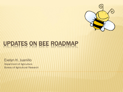 Updates on Bee Roadmap - Bureau of Agricultural Research