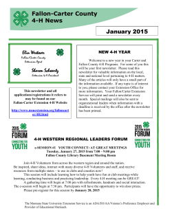 Fallon-Carter County 4-H News January 2015
