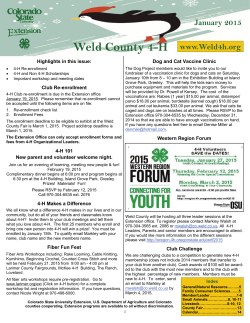 January 2015 - Weld County 4-H