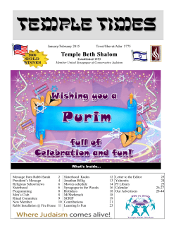 Newsletter - Temple Beth Shalom