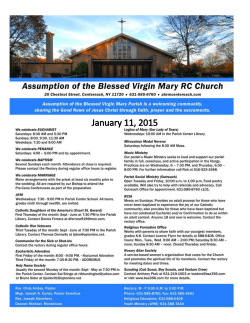 Parish Bulletin  - Assumption of the Blessed Virgin Mary RC