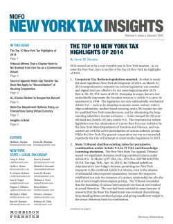 MoFo New York Tax Insights