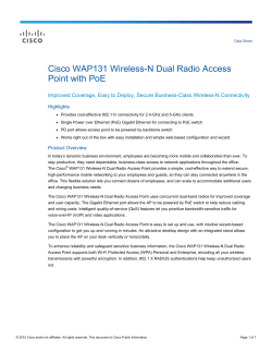 Cisco WAP131 Wireless-N Dual Radio Access Point with PoE Data