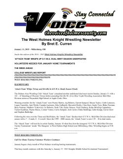 The West Holmes Knight Wrestling Newsletter