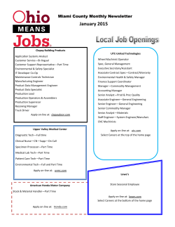 Ohio Means Jobs - Miami County Monthly Newsletter