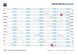 ISB Calendar 15/16 - International School of Brussels