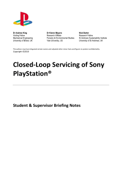 SONY case study notes - Centre for Remanufacturing & Reuse