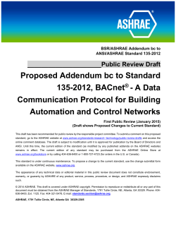 BSR/ASHRAE Addendum bc to ANSI/ASHRAE Standard 135-2012