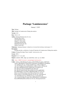 Package 'Luminescence'