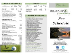 Fee Schedule - Bella Vista Property Owners Association