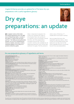 Dry eye preparations: an update