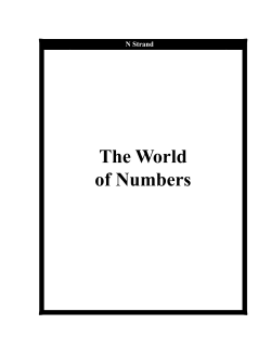 World of Numbers - Please Note we are moving this site to