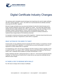 Digital Certificate Industry Changes