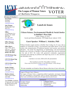 LWVBN Voter Winter 2015 - League of Women Voters of Buffalo