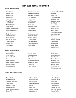 2014-2015 Term 1 Honor Roll