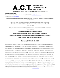 Mr. Burns Press Release - American Conservatory Theater