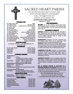 01/11/2015 Weekly Bulletin