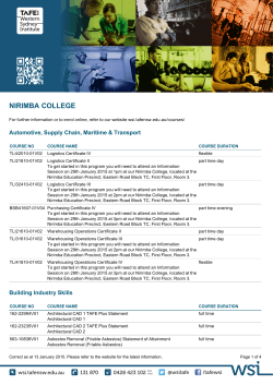 Nirimba College Course List - TAFE NSW