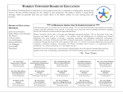 WTS District Handbook - Warren Township Schools