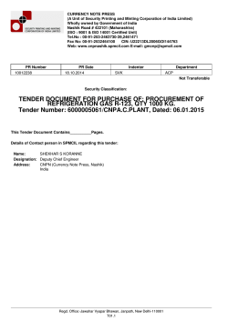 Tender Document - The India Government Mint , Kolkata