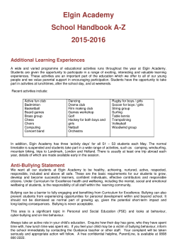 Elgin Academy School Handbook A-Z 2015-2016