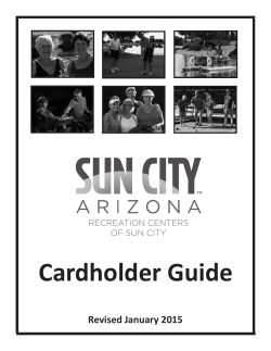 Cardholder Guide - Recreation Centers of Sun City, Inc
