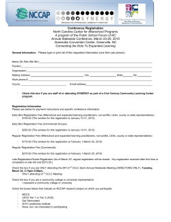 PDF Registration Form - North Carolina Center for Afterschool