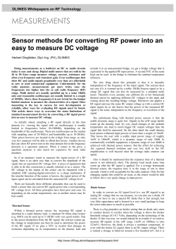 Power Sensor Theory - Herbert Dingfelder – DL5NEG