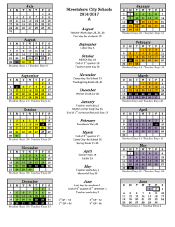 2016-17 School Calendar - Streetsboro City Schools