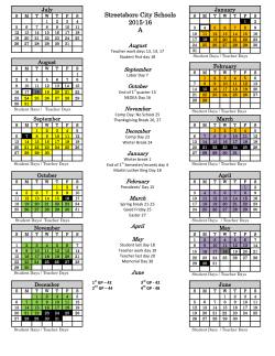2015-16 School Calendar - Streetsboro City Schools