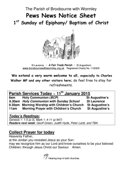 Pews News Notice Sheet - The Parish of Broxbourne with Wormley