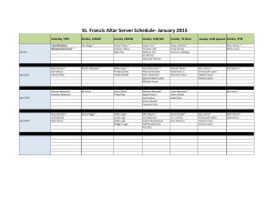 St. Francis Altar Server Schedule