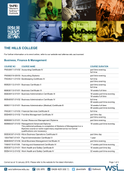 The Hills College Course List - TAFE NSW