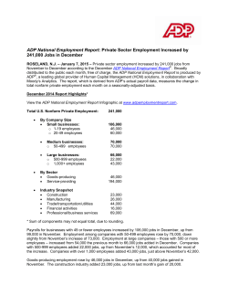 Press Release  - ADP Employment Reports