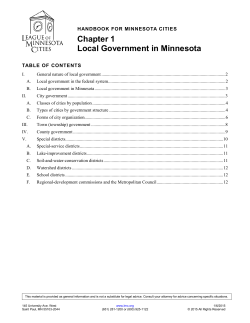Ch. 1 - - Local Government in Minnesota