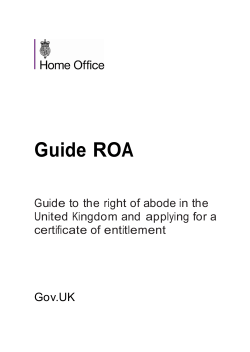 Guide ROA: Guide to the right of abode in the United