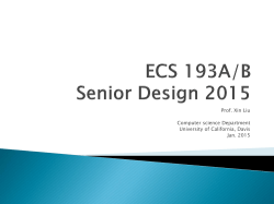 ECS 193A/B Senior Design - Department of Computer Science