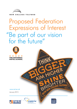 Proposed Federation Expressions of Interest “ Be part