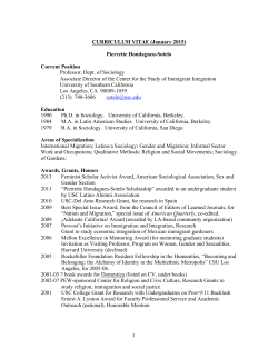 CURRICULUM VITAE (December 2008) - Pierrette Hondagneu