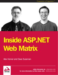 Inside ASP.NET Web Matrix