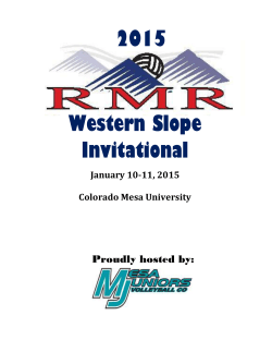RMR Western Slope Invitational Tournament Guide