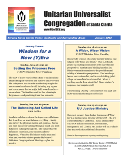newsletter - Unitarian Universalists of Santa Clarita Valley