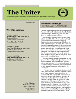 The Uniter - Unitarian Universalist Church of Urbana