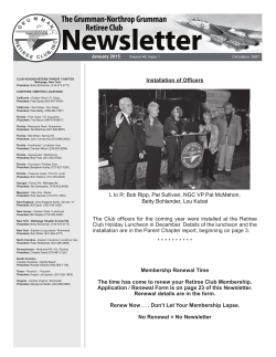 Jan. 2015 Newsletter - Grumman Retiree Club