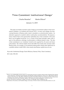 Time-Consistent Institutional Design∗